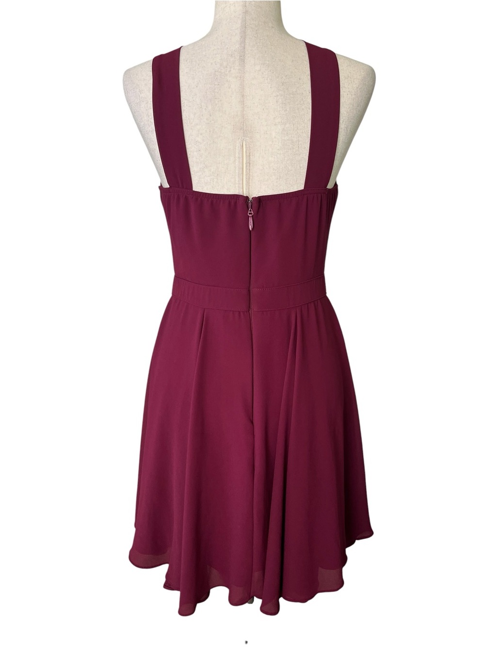 Lulus Forevermore skater dress in burgundy - Picture 6 of 10